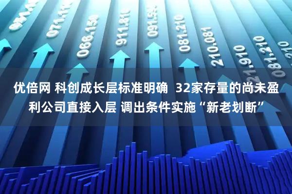 优倍网 科创成长层标准明确  32家存量的尚未盈利公司直接入层 调出条件实施“新老划断”